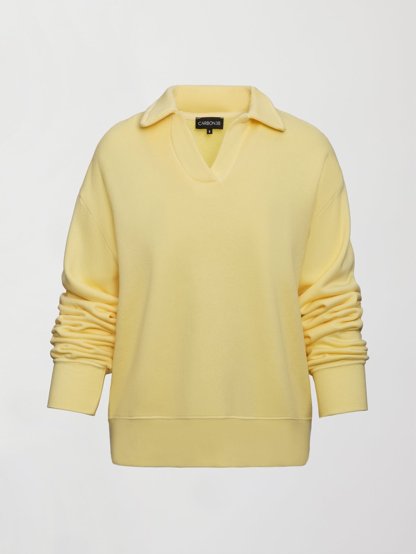 Carbon38 Johnny Collar Sweatshirt in French Terry - Banana