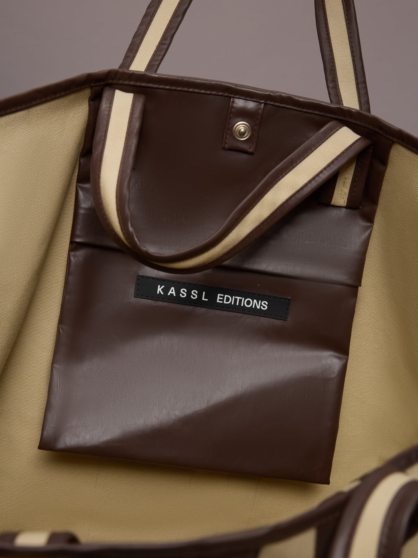 Carbon38 Tote Striped Canvas - Beige/Oil Multi