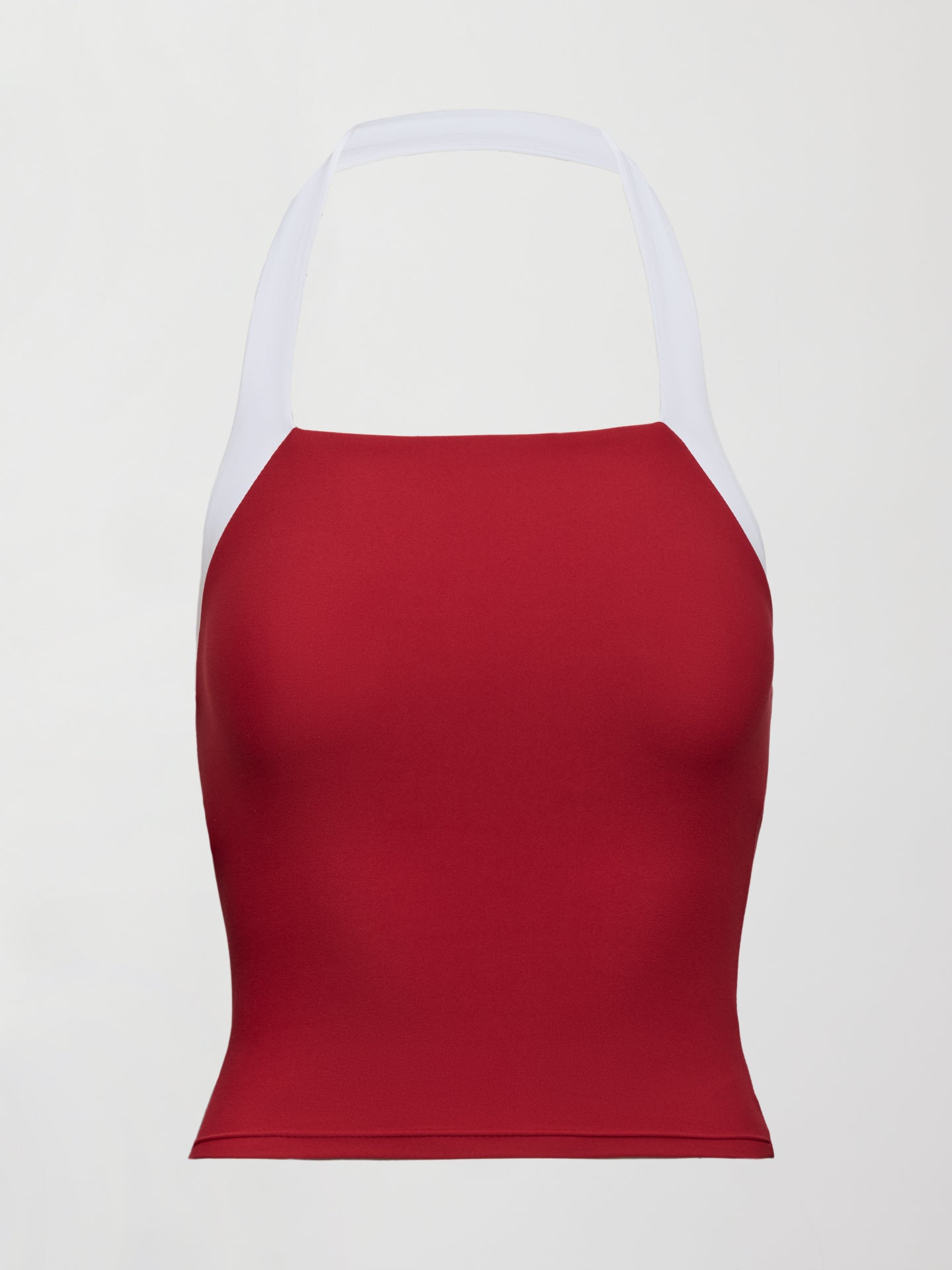 Carbon38 Colorblock Halter Tank in Melt - Cherry Red/White