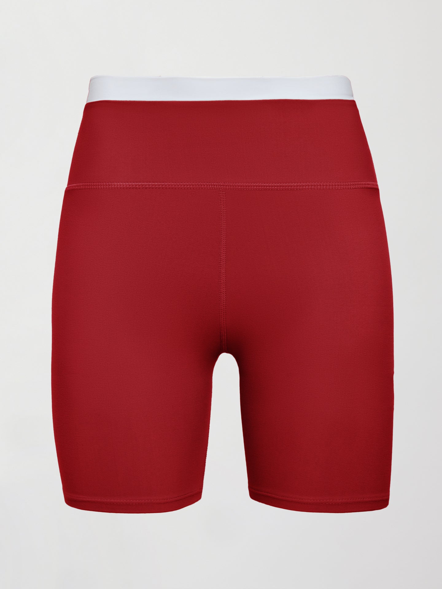 Carbon38 Contrast Melt Biker Short - Cherry Red/White