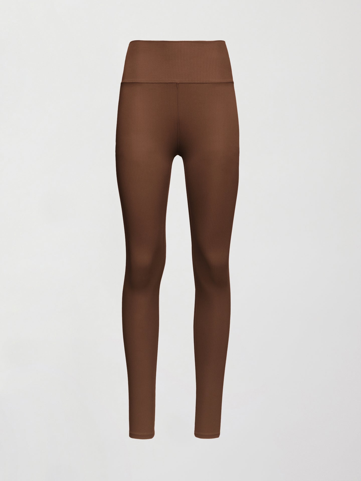 Carbon38 High Rise Legging in Ribbed Melt - Cocoa Brown