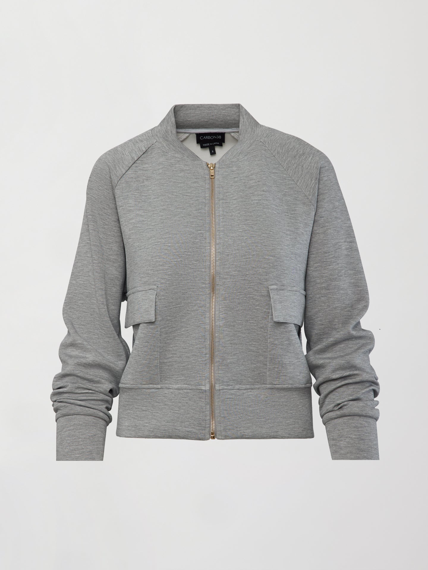 Carbon38 Knit Bomber Jacket in Modal Luxe - Heather Grey