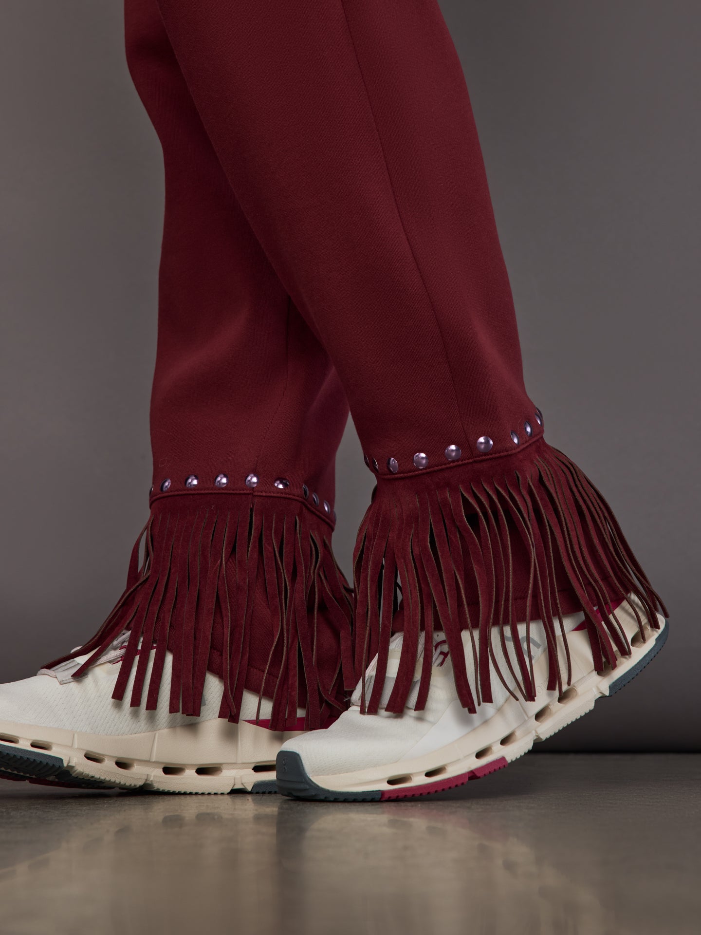Carbon38 Reign Wide Leg Track Pant - Vino Rosso