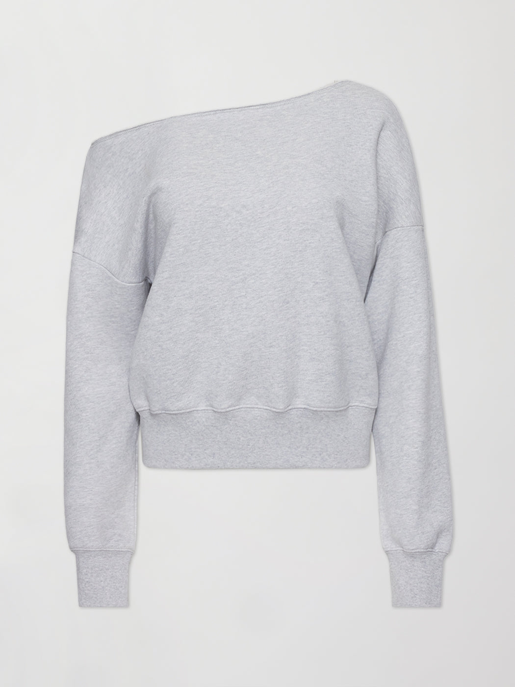 Carbon38 Off Shoulder Sweatshirt in French Terry - Heather Grey
