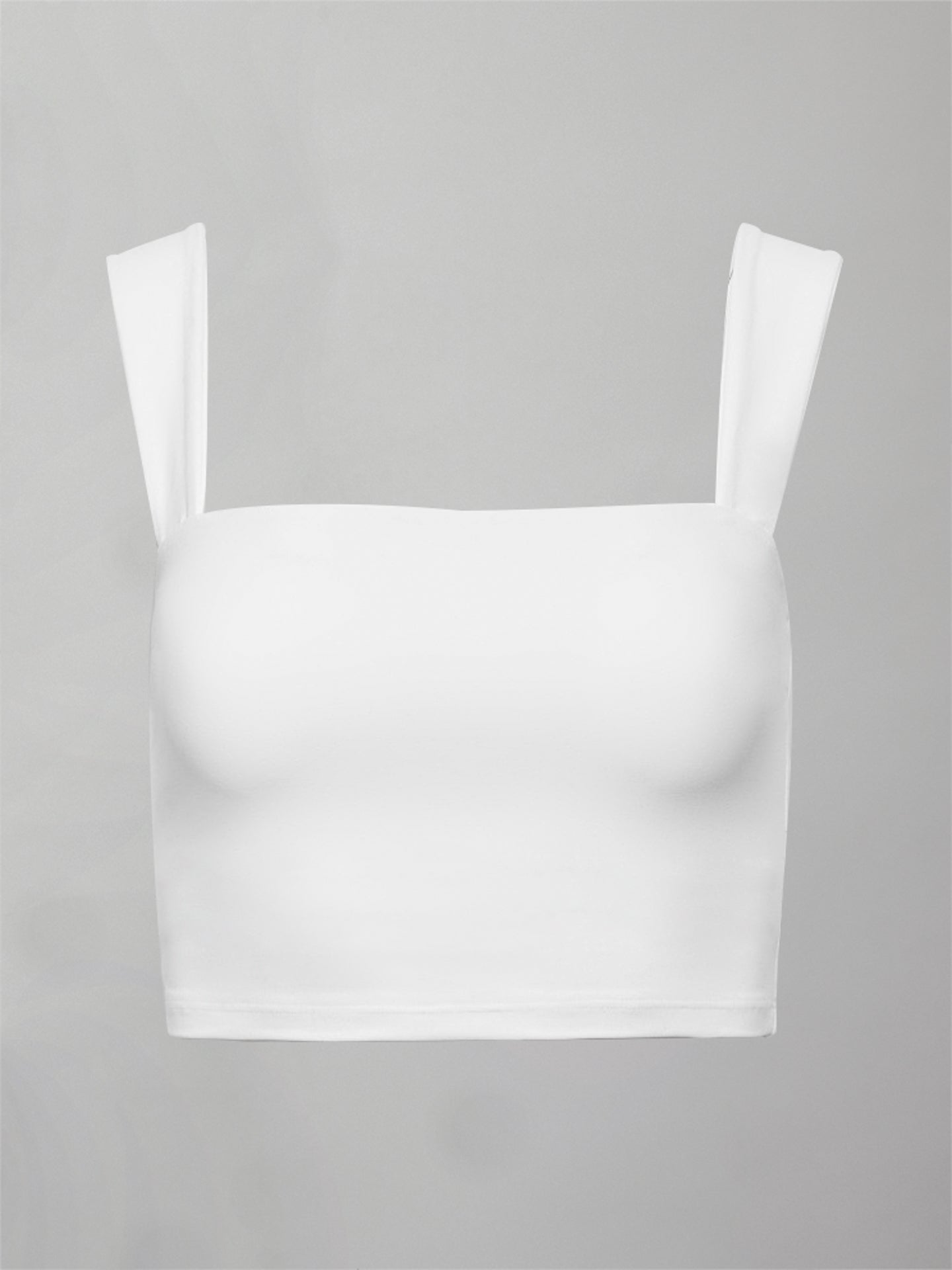 Carbon38 Square Neck Bra Top in Melt - White