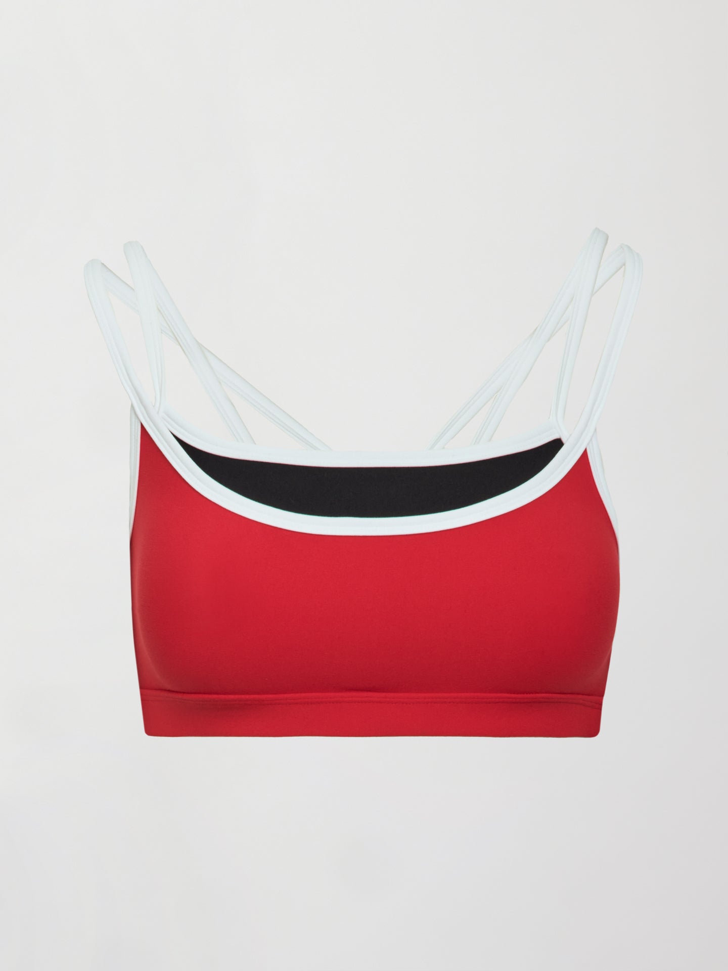 Carbon38 Double Layered Bra in Melt - Black/Crimson/ White Binding