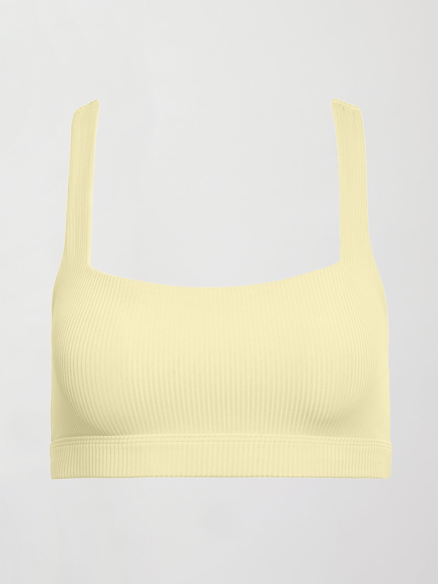 Carbon38 Racerback Bra in Ribbed Melt - Pastel Yellow
