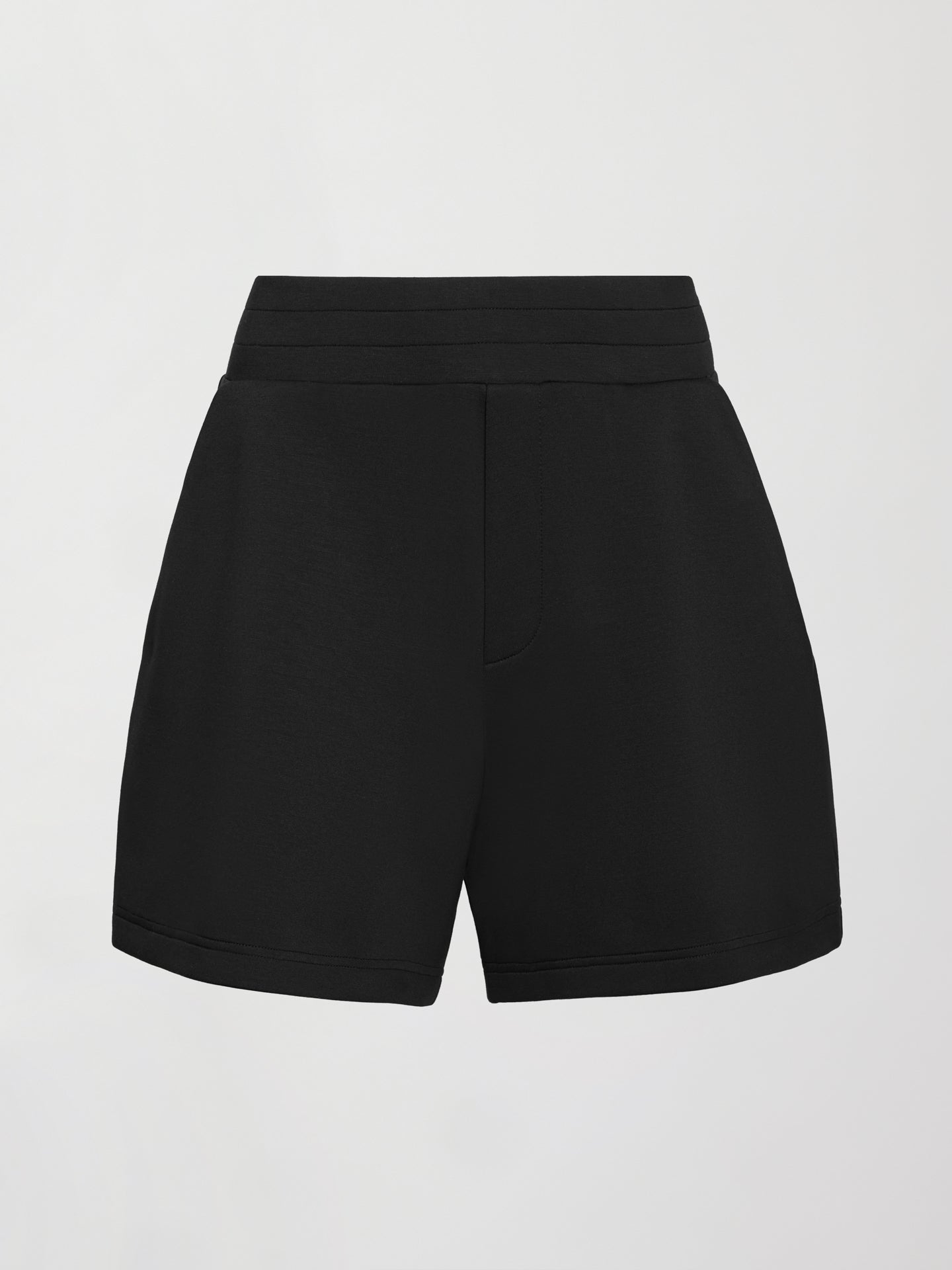 Carbon38 High Rise Knit Short in Interlock - Black