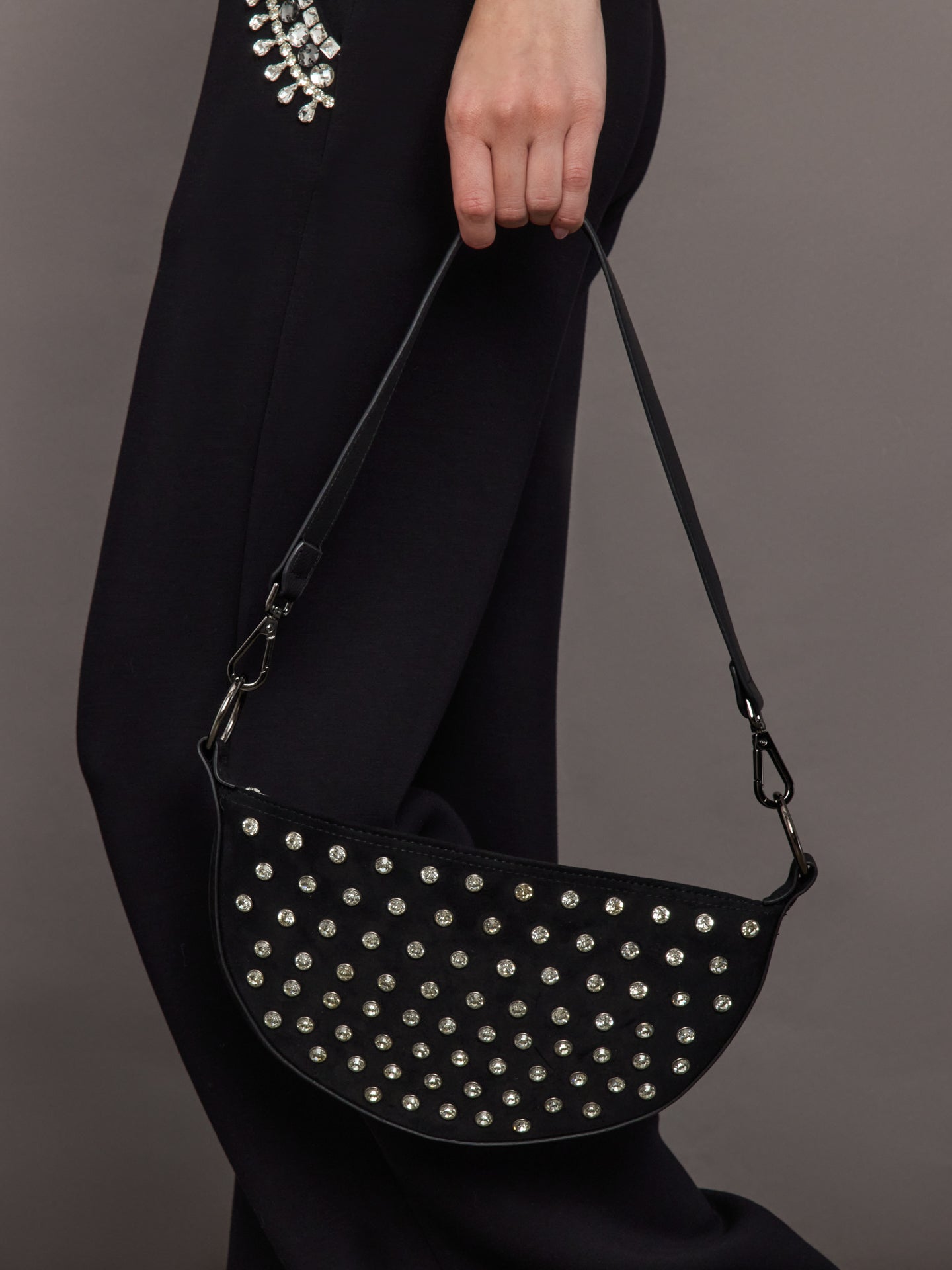Carbon38 Superstar - Black with Rhinestones/ Black/Black Web