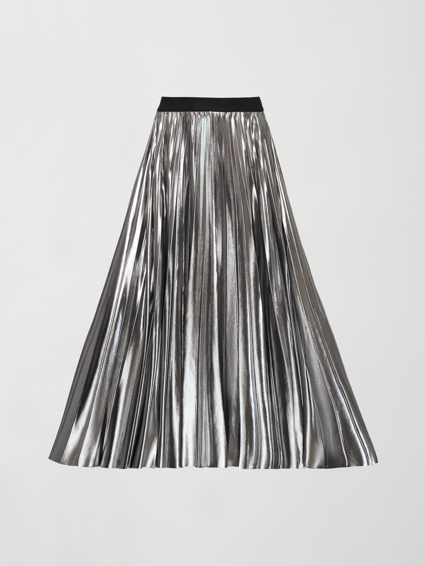 Carbon38 Metallic Pleated Skirt - Silver