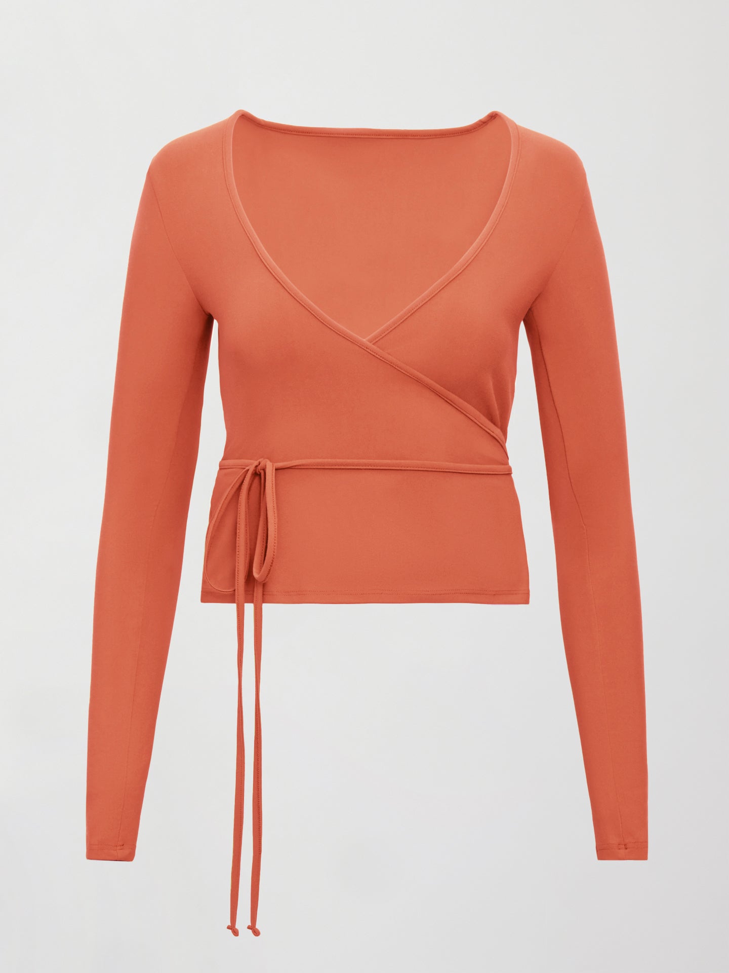 Carbon38 Long Sleeve Tie Top in Melt - Burnt Sienna