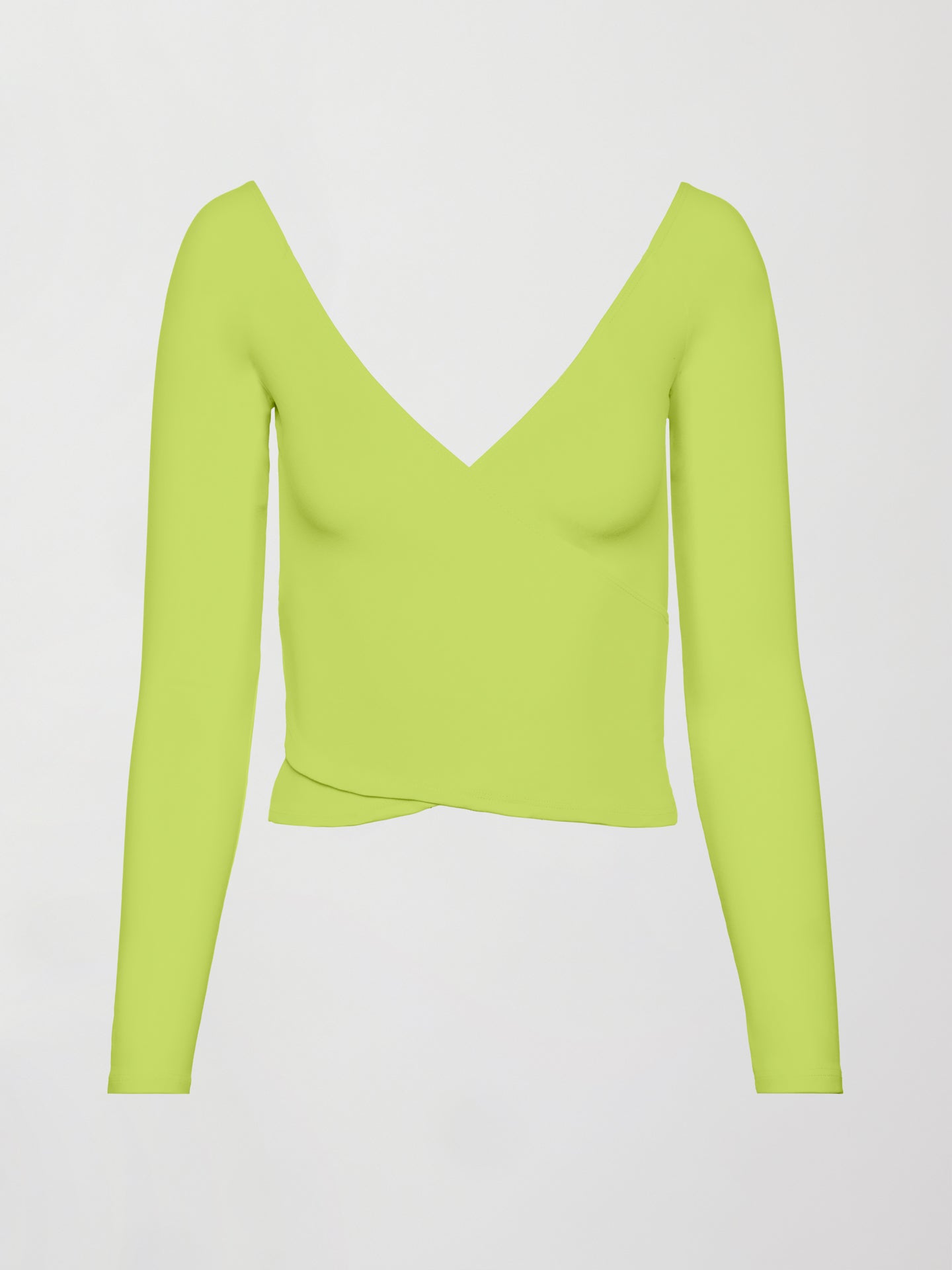 Carbon38 Long Sleeve Wrap Top in Melt - Acid Lime