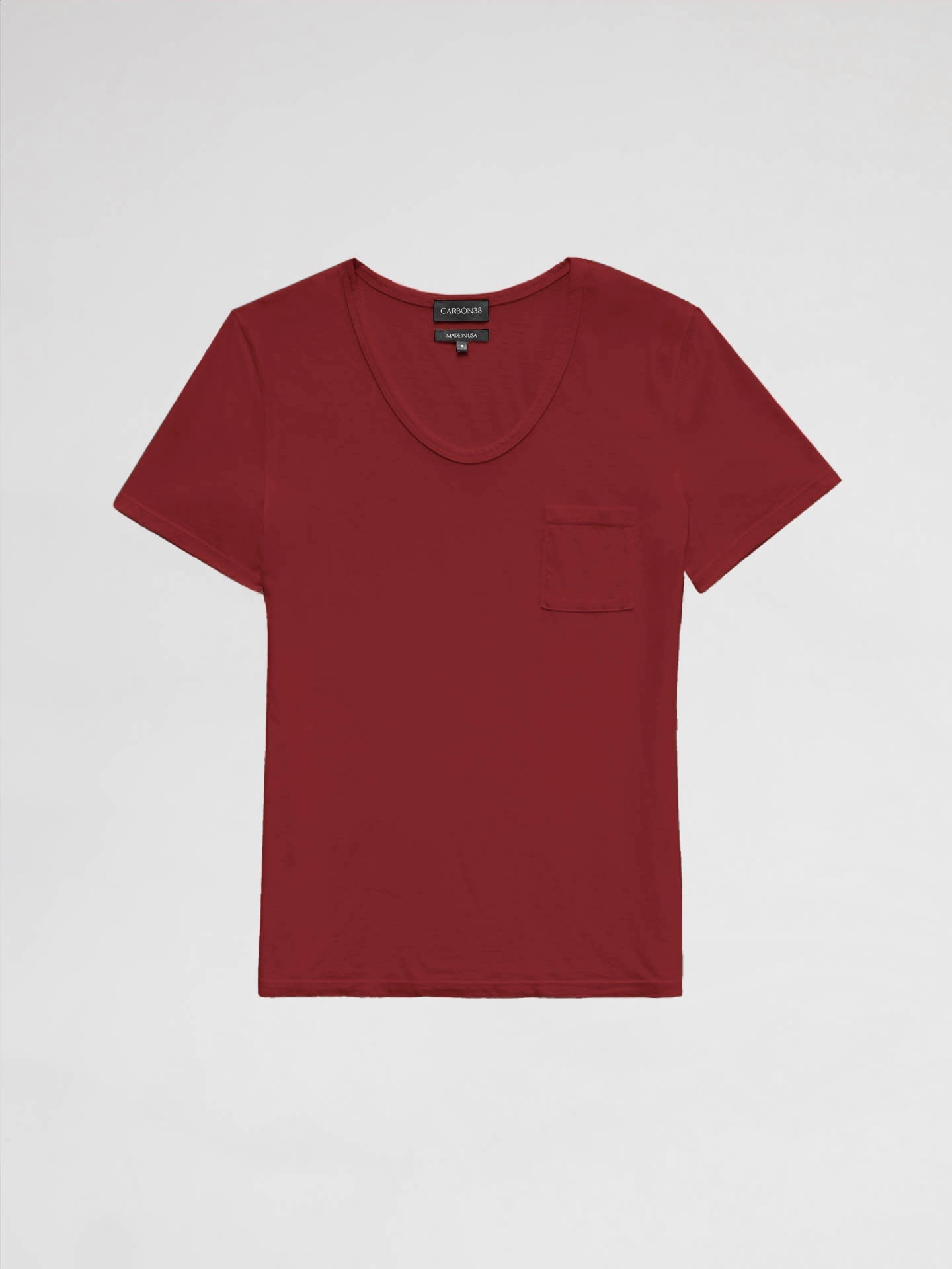Carbon38 Short Sleeve Pocket Tee - Merlot