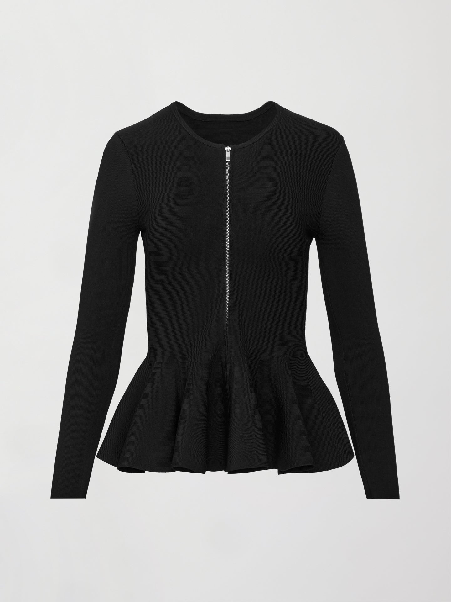 Carbon38 Peplum Zip Up - Black