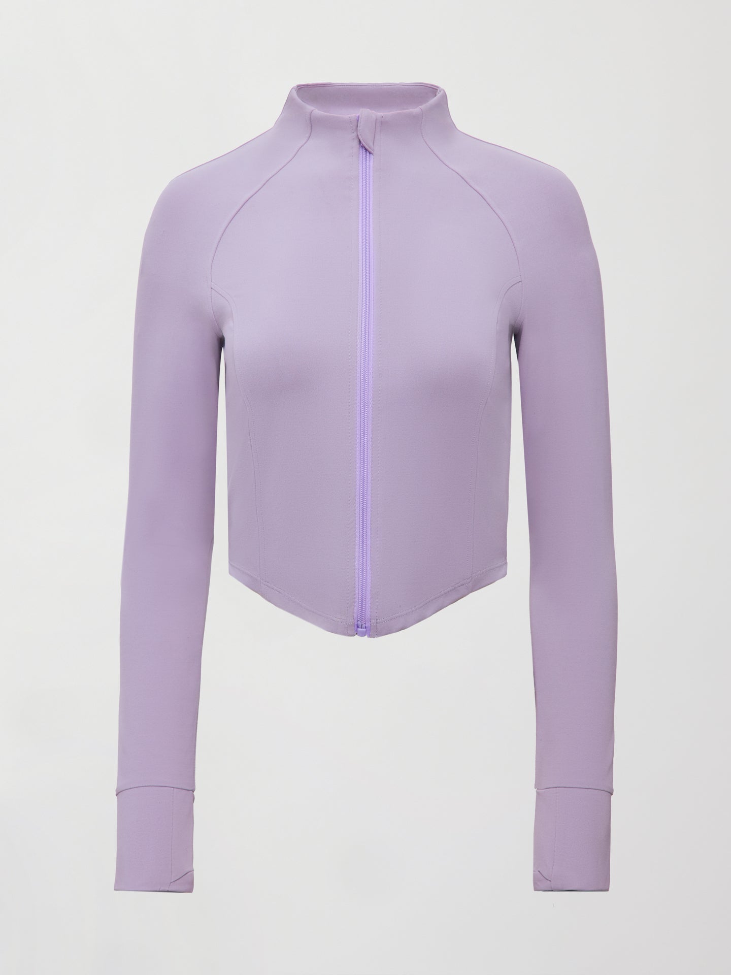 Carbon38 Mock Neck Corset Zip Top in Melt - Lavender Grey