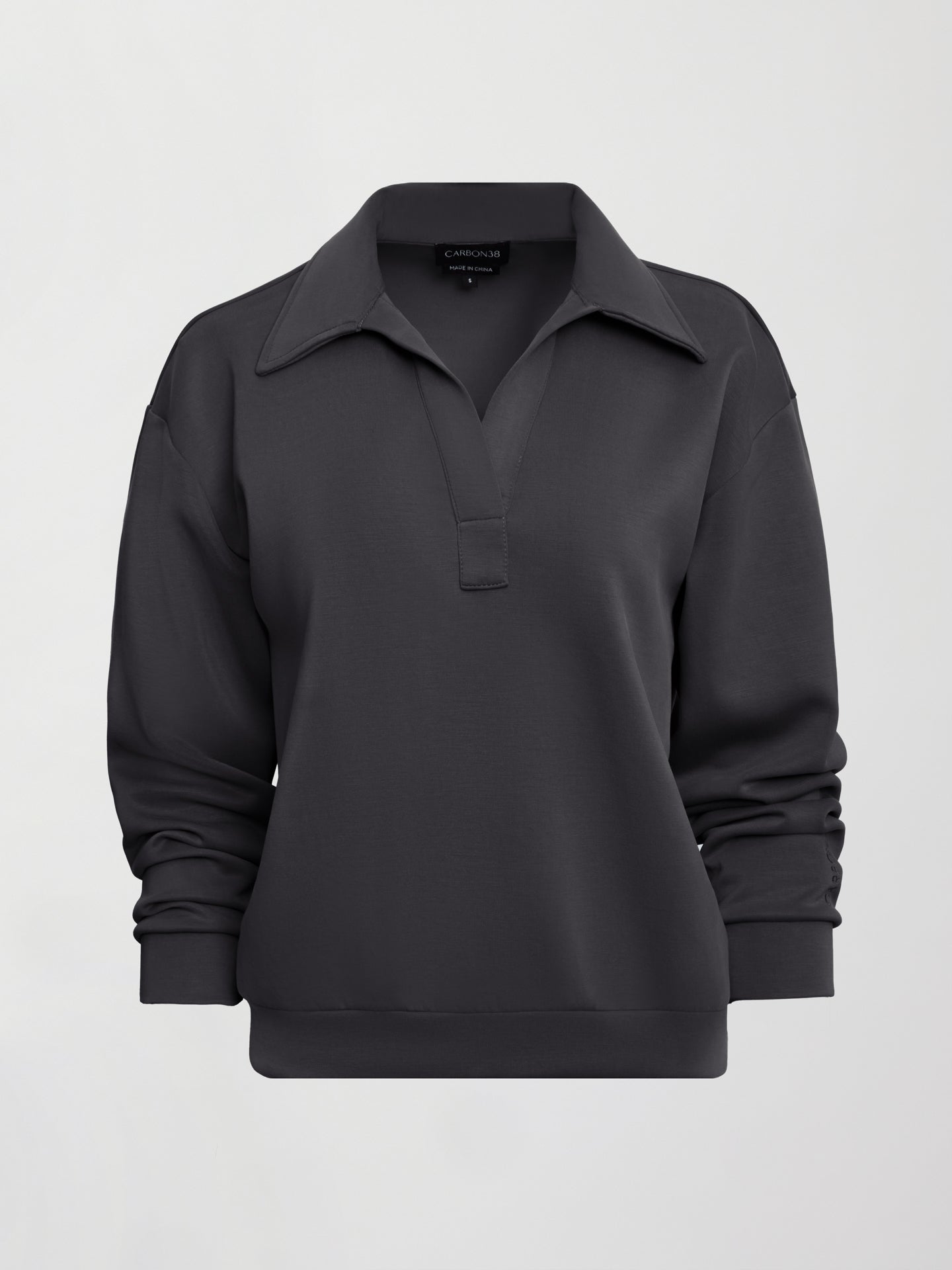 Carbon38 Logo Sweatshirt in Modal Luxe - Faded Black