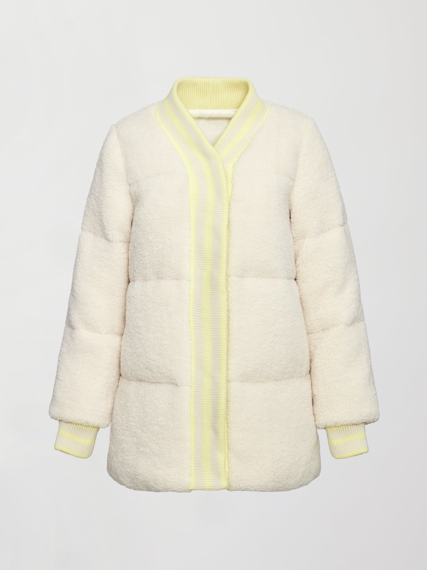 Carbon38 Sherpa Puffer Jacket - Natural Sherpa