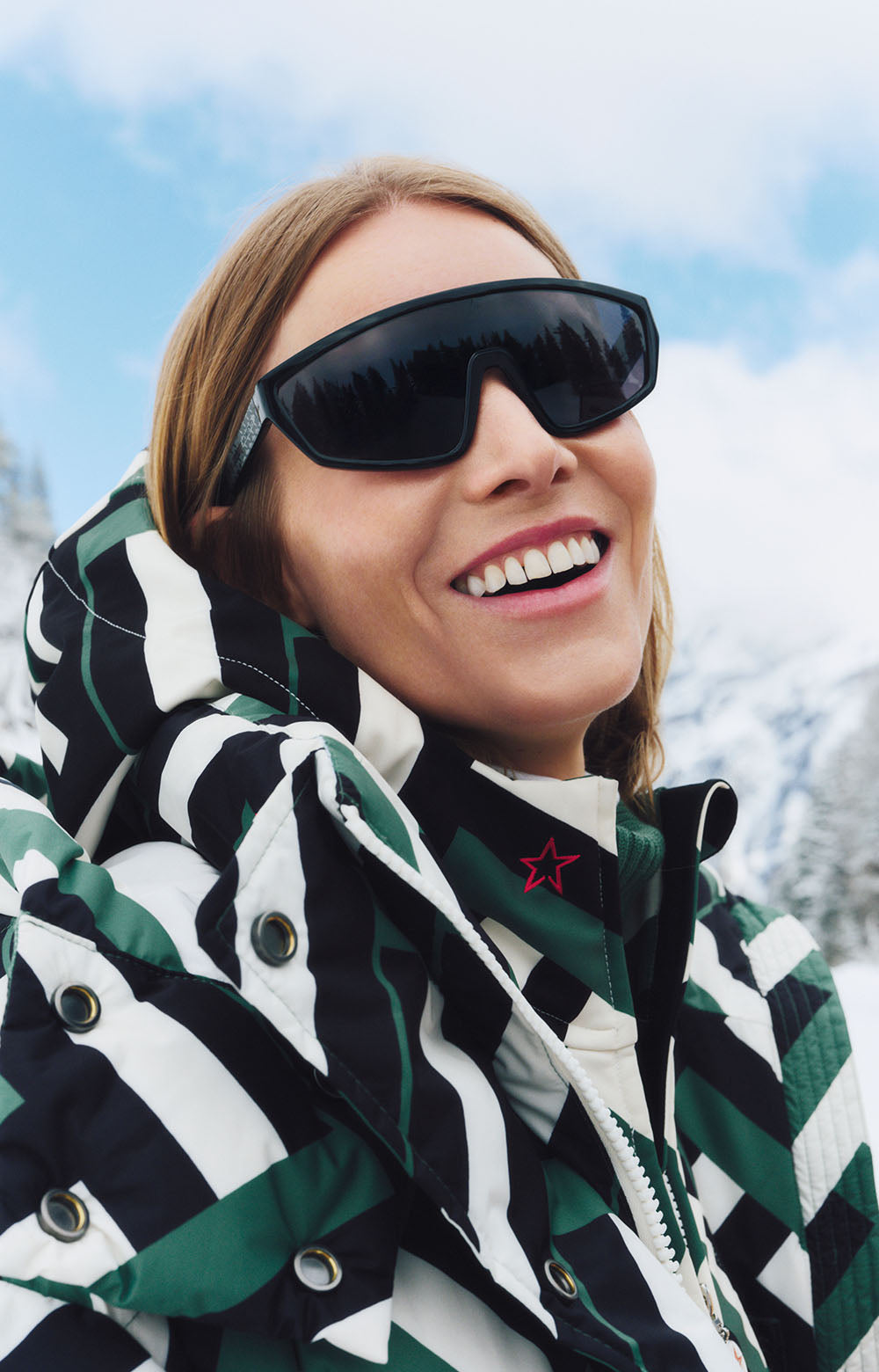 Carbon38 Cortina Ski Parka - Waffle Print - Green