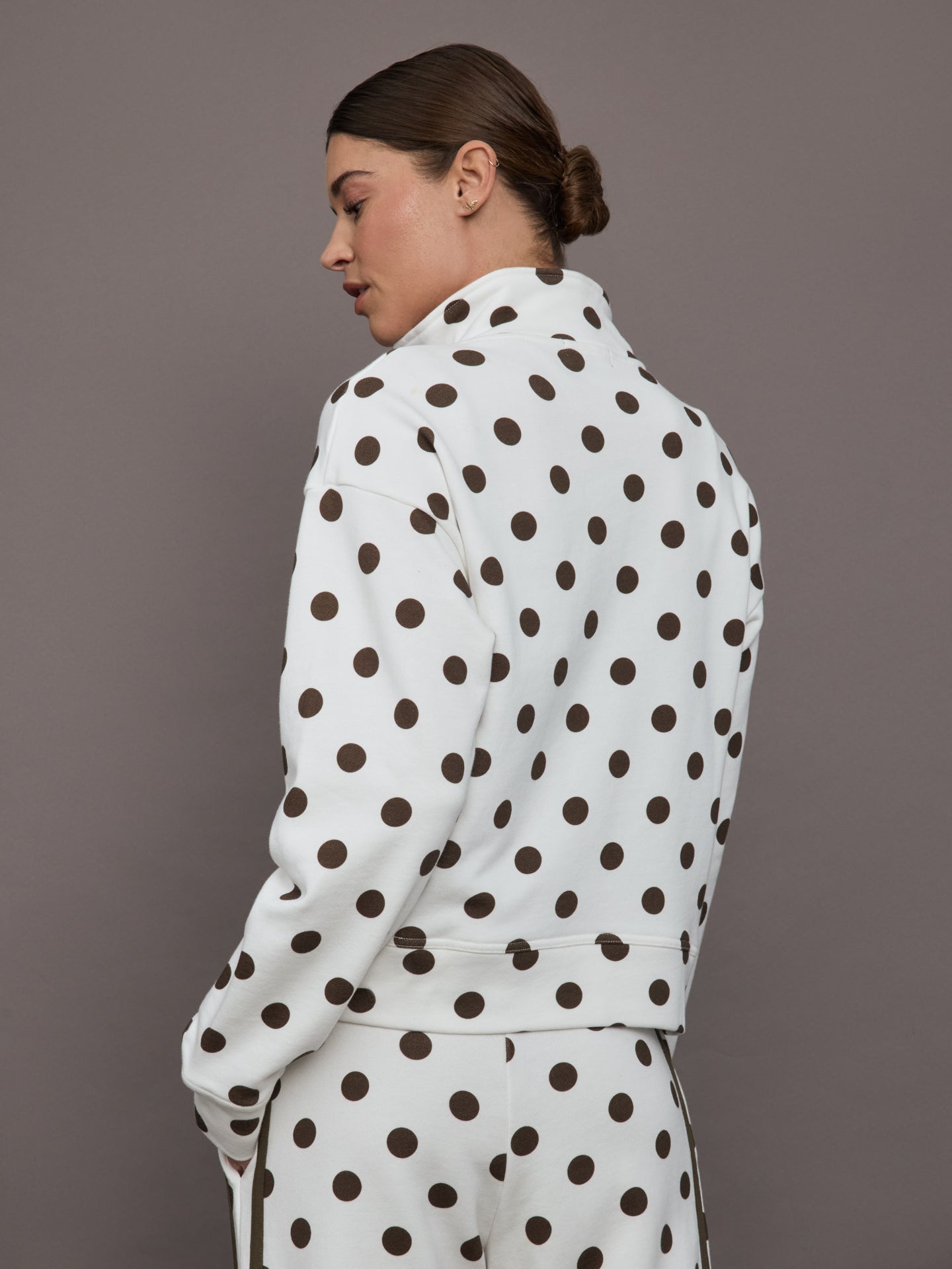 Carbon38 Polka Dot Half Zip - White/Carafe Polka Dot