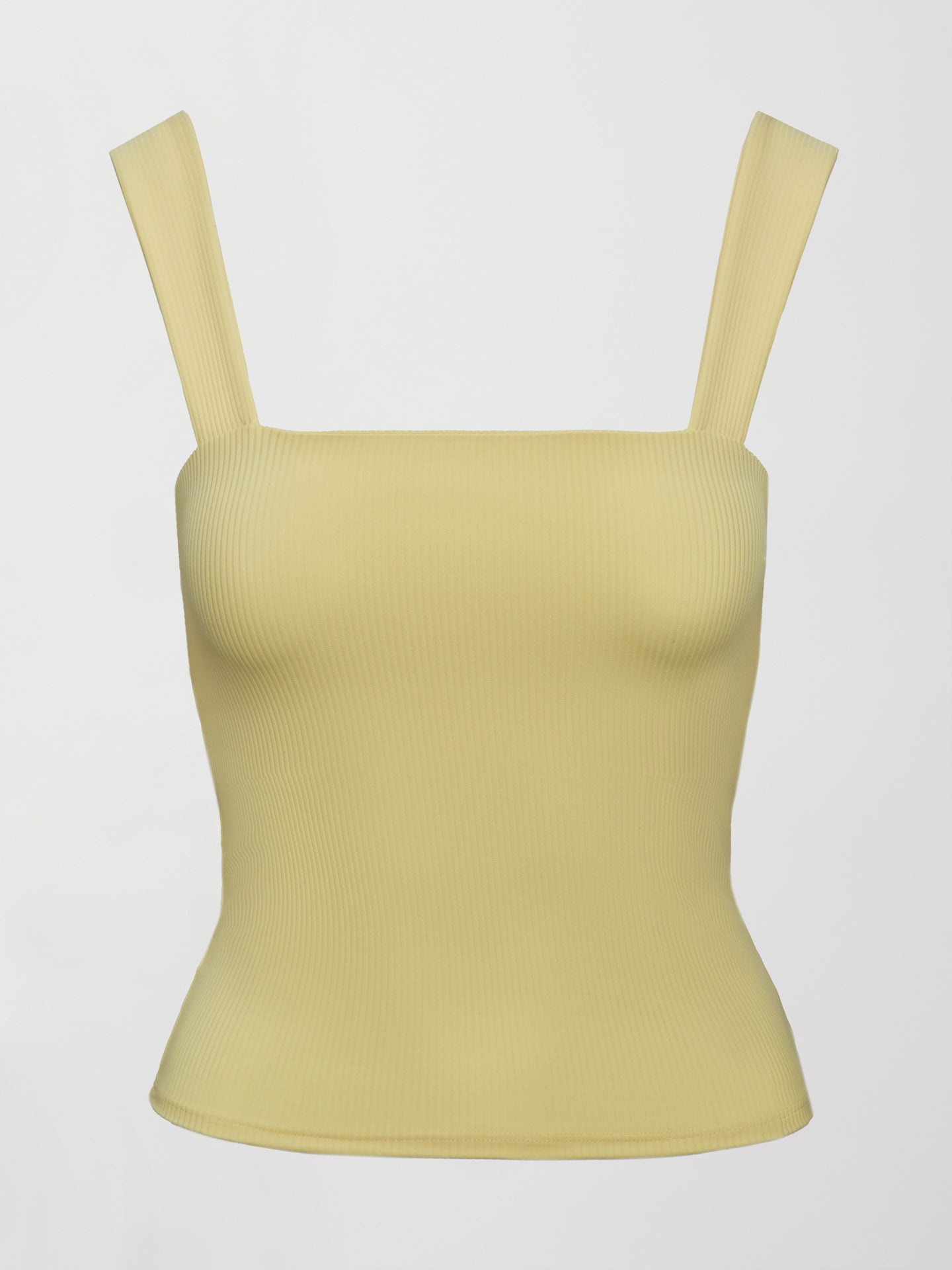Carbon38 Square Neck Tank in Ribbed Melt - Banana