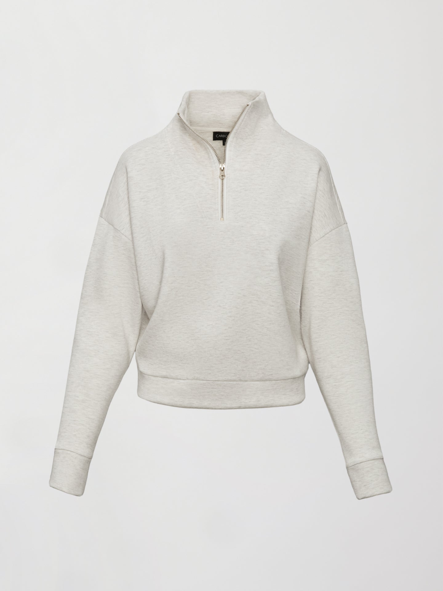 Carbon38 Half Zip Pullover in Interlock - Moonbeam