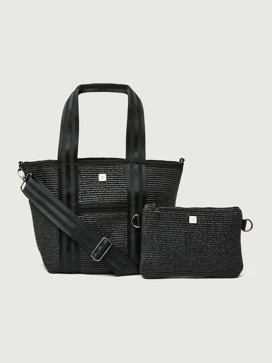 Carbon38 Capri Tote - Black Raffia