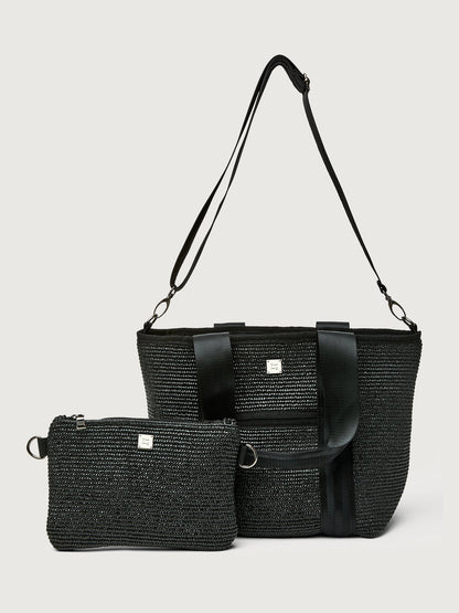 Carbon38 Capri Tote - Black Raffia
