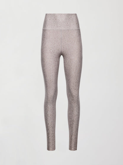 Carbon38 Foil Legging in Melt - Oatmeal Heather with Rose Gold Foil