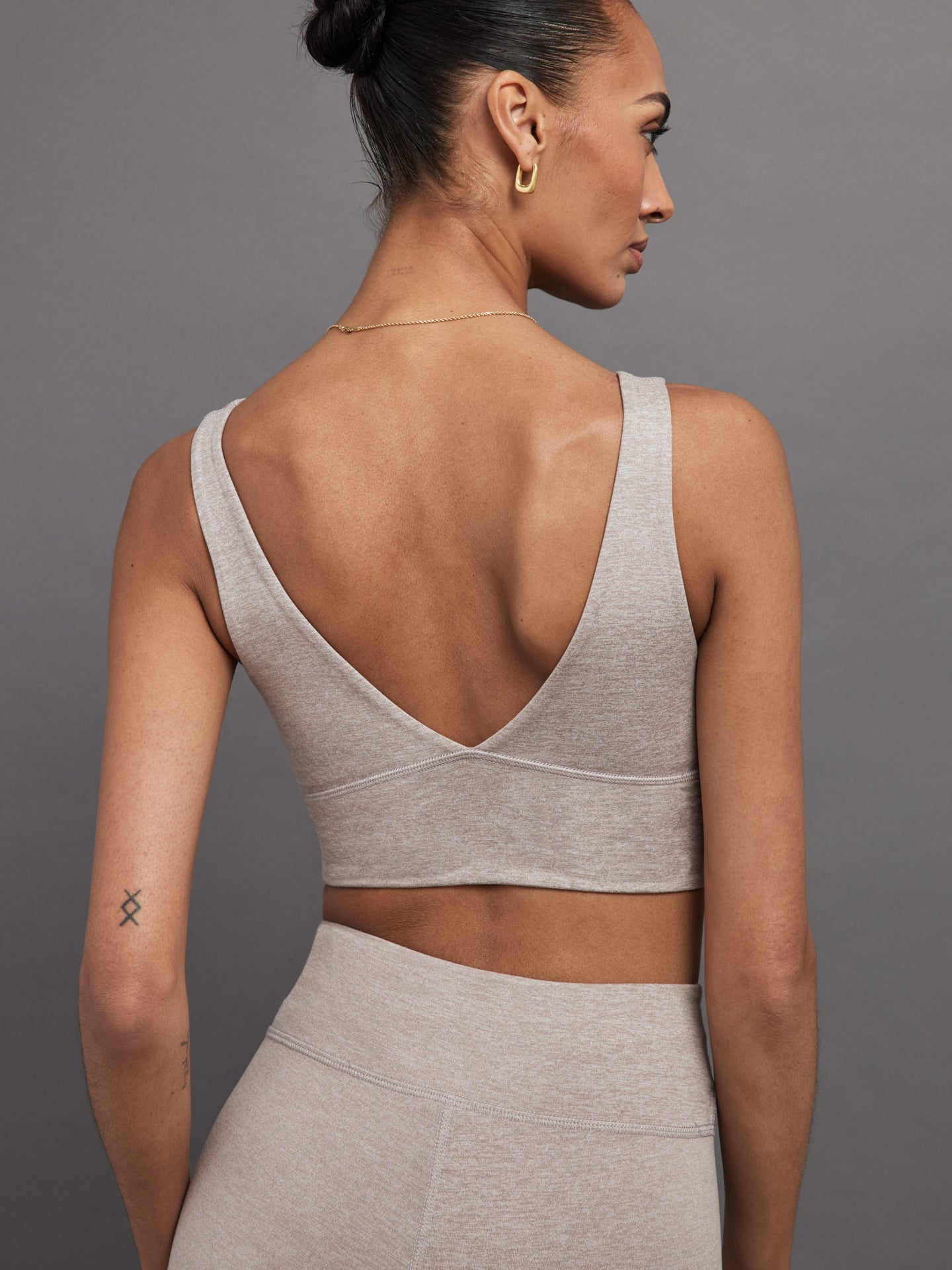 Carbon38 Wrap Bra in Heather Melt - Heather Oatmeal