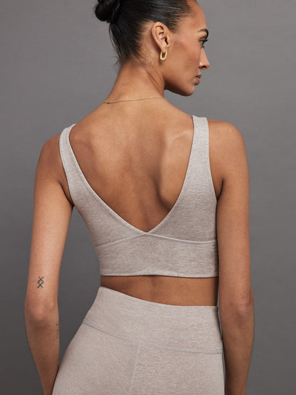Carbon38 Wrap Bra in Heather Melt - Heather Oatmeal