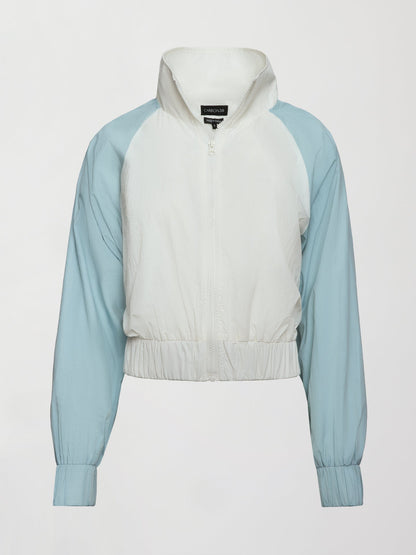 Carbon38 Colorblock Windbreaker - Cloud Dancer / Sky Blue
