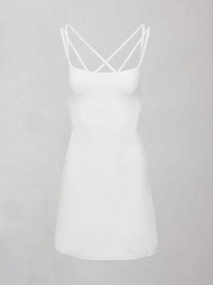 Carbon38 Strappy Dress in Melt - White