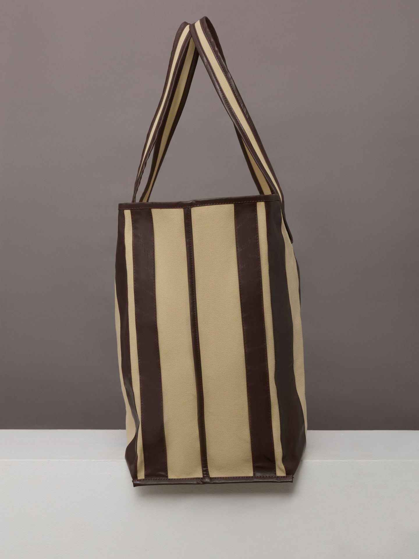 Carbon38 Tote Striped Canvas - Beige/Oil Multi