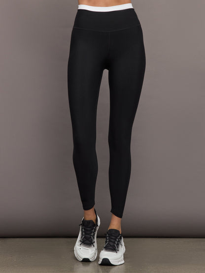 Carbon38 Contrast Waistband Legging in Melt - Black/White