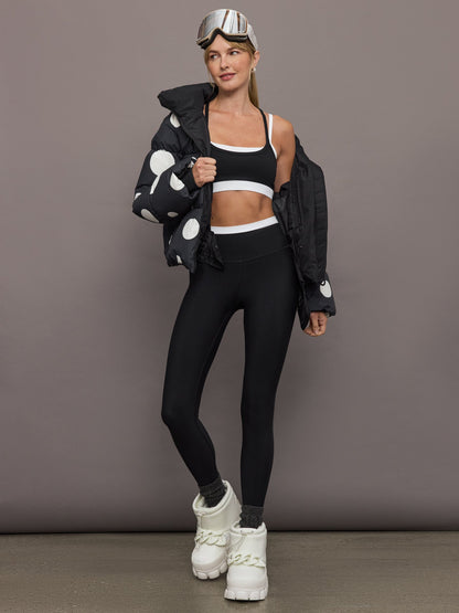 Carbon38 Contrast Waistband Legging in Melt - Black/White