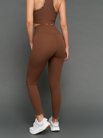 Carbon38 Contrast Scallop Edge Legging in Melt - Carafe/White