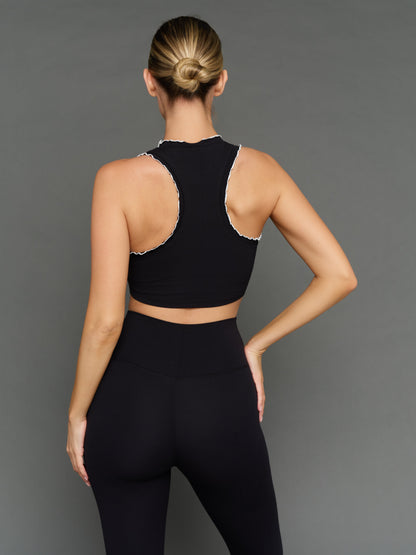 Carbon38 Contrast Scallop Edge Bra in Melt - Black/White