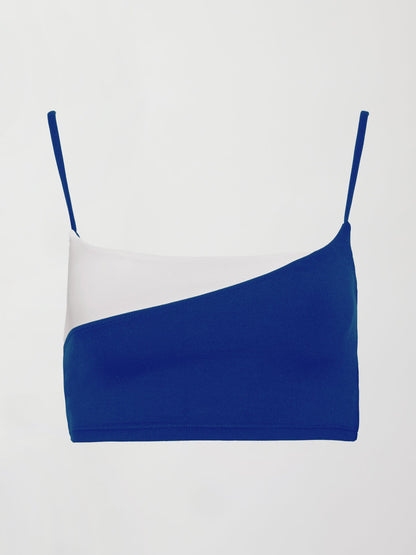 Carbon38 Spliced Colorblock Bra in Melt - Cobalt/White
