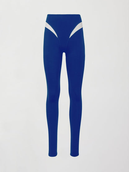 Carbon38 Spliced Colorblock Legging in Melt - Cobalt/White