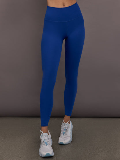 Carbon38 High Rise Legging in Ribbed Melt - Cobalt