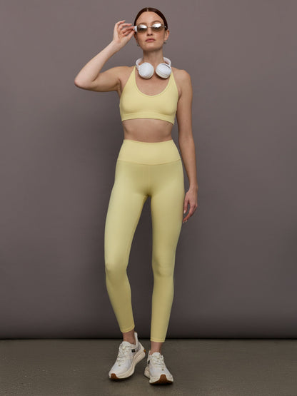 Carbon38 V-Neck Cross Back Bralette in Ribbed Melt - Banana