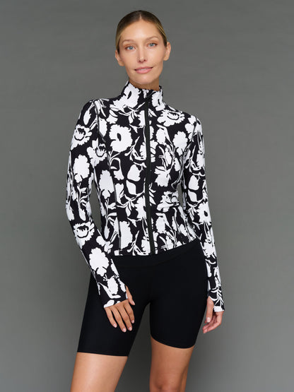 Carbon38 Floral Full Zip Active Jacket in Melt - Floral Print