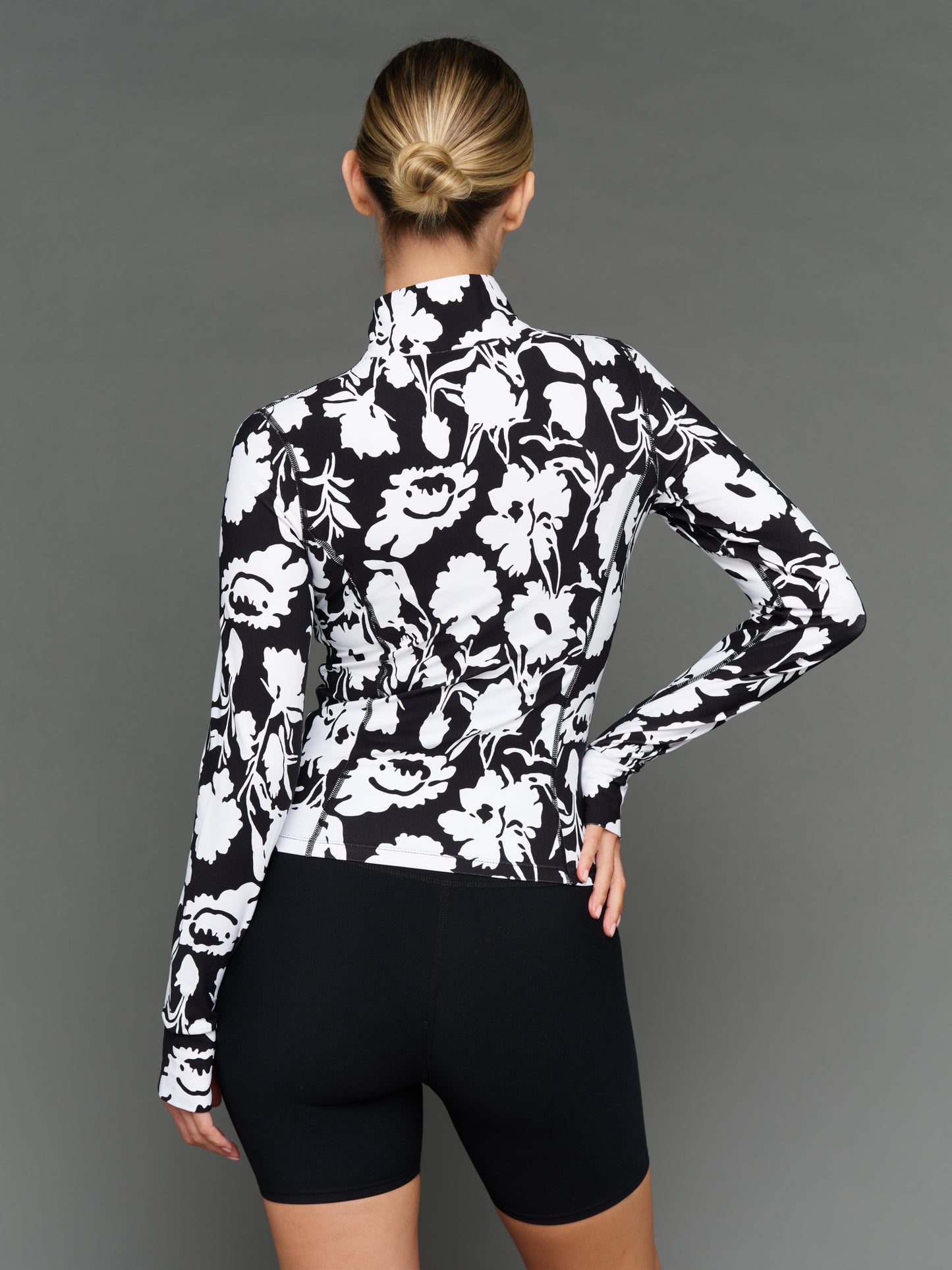 Carbon38 Floral Full Zip Active Jacket in Melt - Floral Print