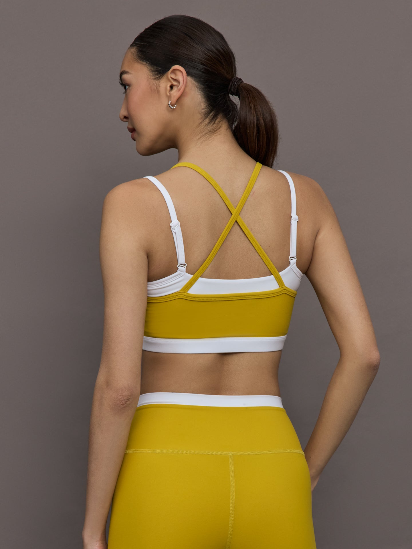 Carbon38 Double Layered Contrast Bra in Melt - Mango Mint/ White