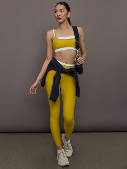 Carbon38 Contrast Waistband Legging in Melt - Mango Mint/ White