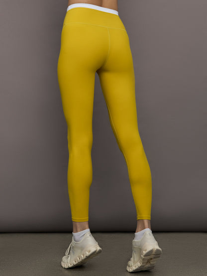 Carbon38 Contrast Waistband Legging in Melt - Mango Mint/ White