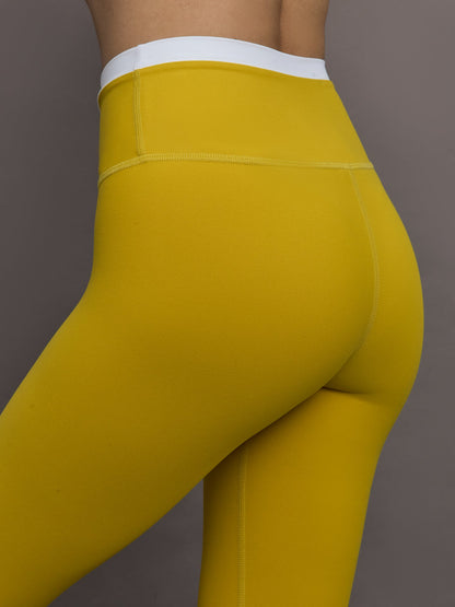Carbon38 Contrast Waistband Legging in Melt - Mango Mint/ White