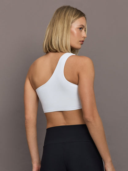 Carbon38 One Shoulder Bra in Melt - White