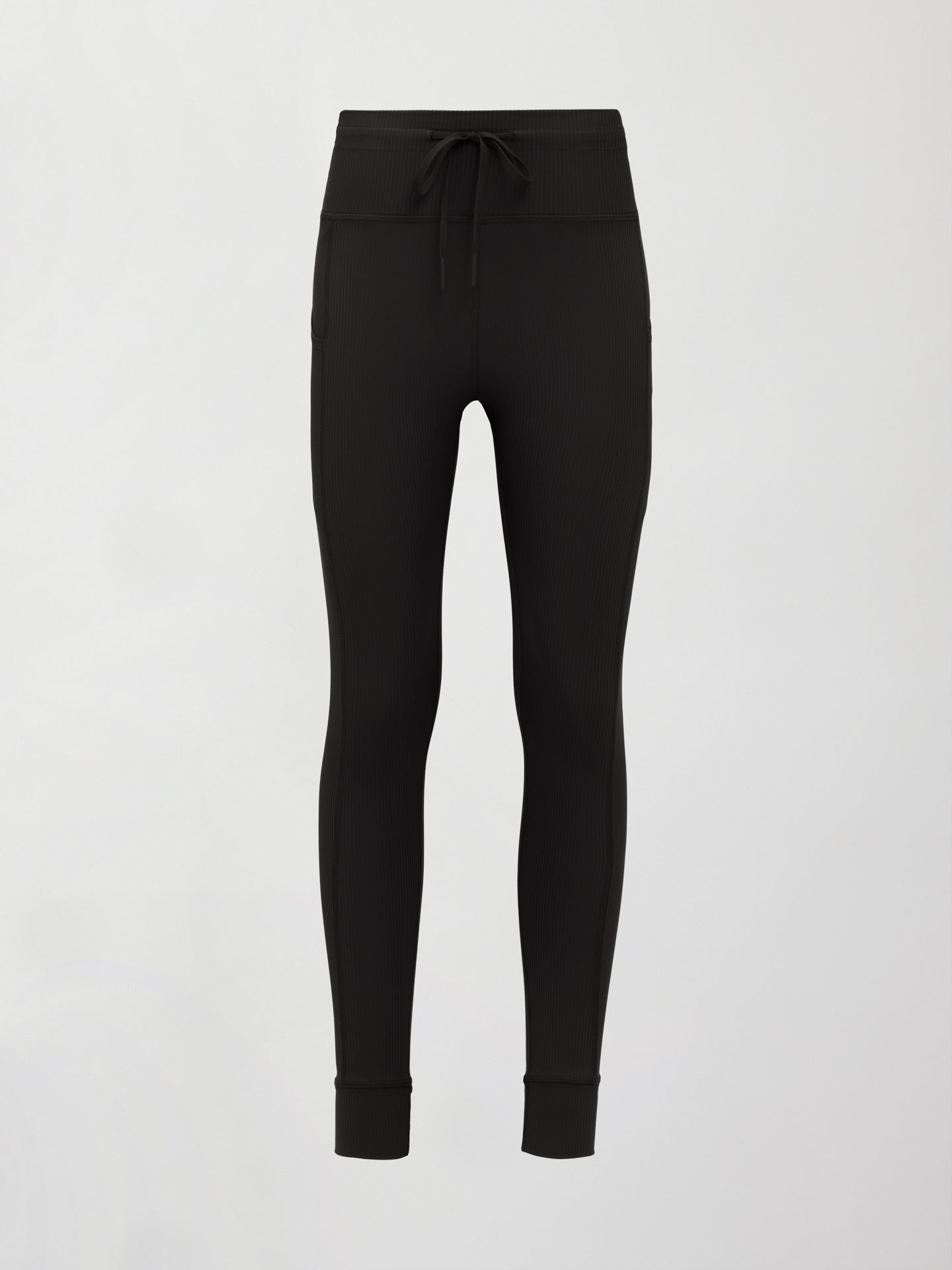 Carbon38 High Rise Pocket Legging in Ribbed Melt - Black