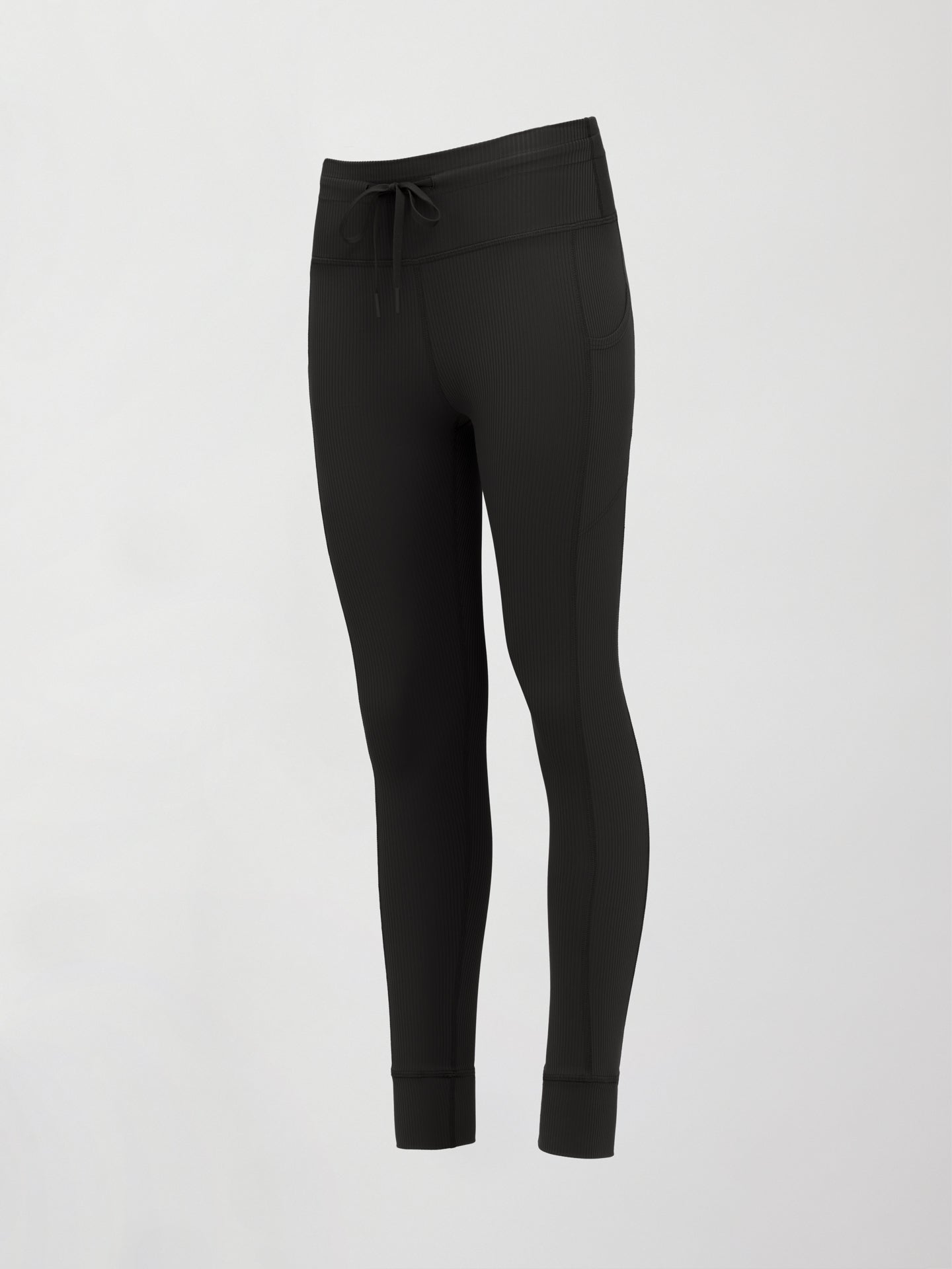 Carbon38 High Rise Pocket Legging in Ribbed Melt - Black